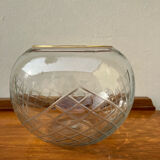 Chiseled glass ball vase