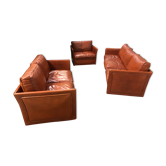 3-piece classic English leather lounge