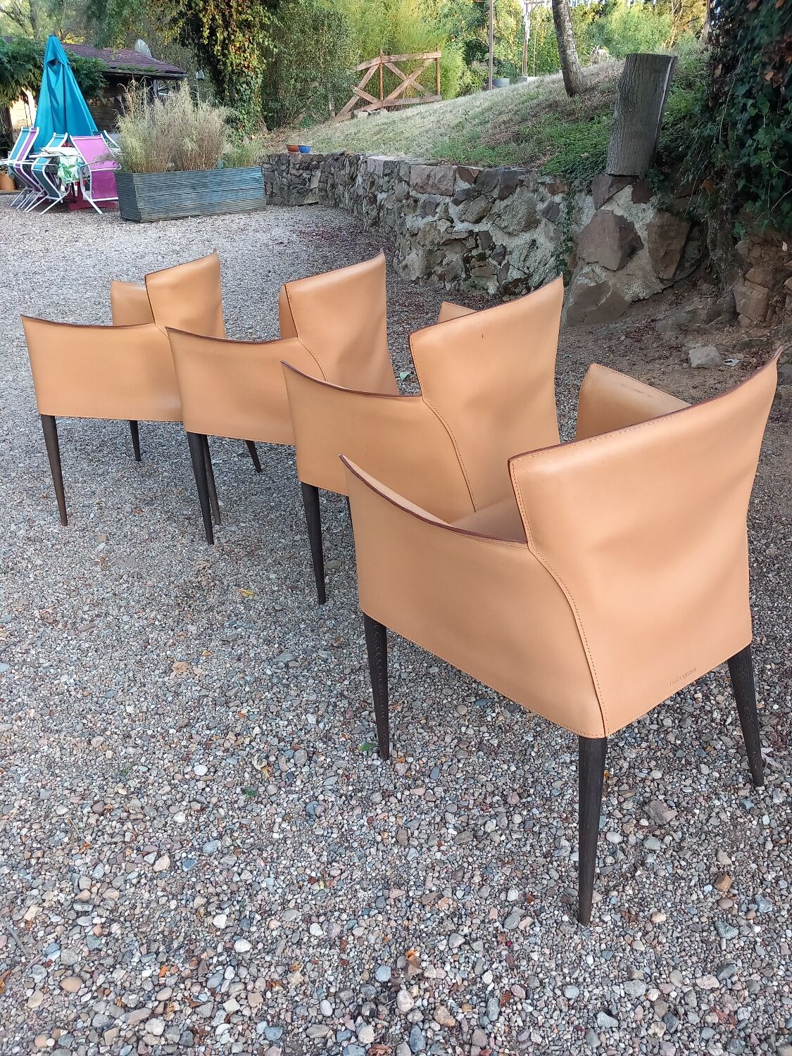 Set of 4 Vela chairs by Carlo Bartoli for Matteo Grassi