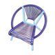 Children's armchair scoubidou purple white tube