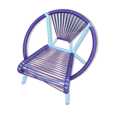 Children's armchair scoubidou purple white tube