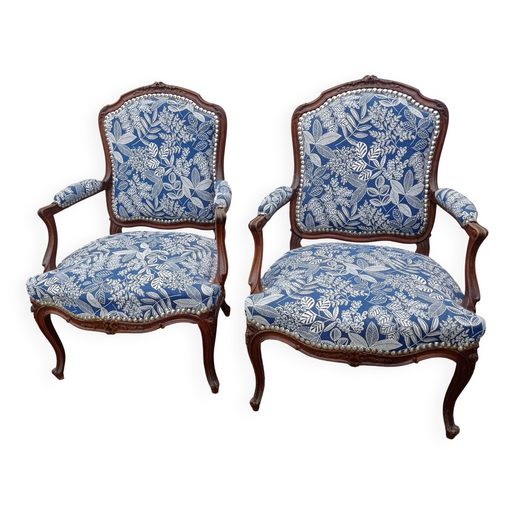 Pair of Louis XV style armchairs