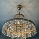 Brass chandelier and crystal tassel waterfall