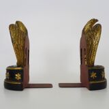 Pair of Hollywood Regency golden eagle bookends by Borghese. 60s