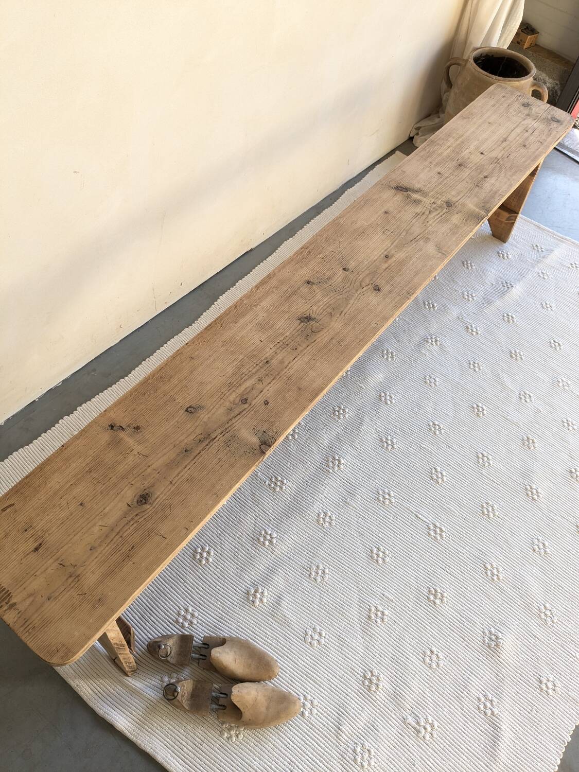 Solid wood farmhouse benches