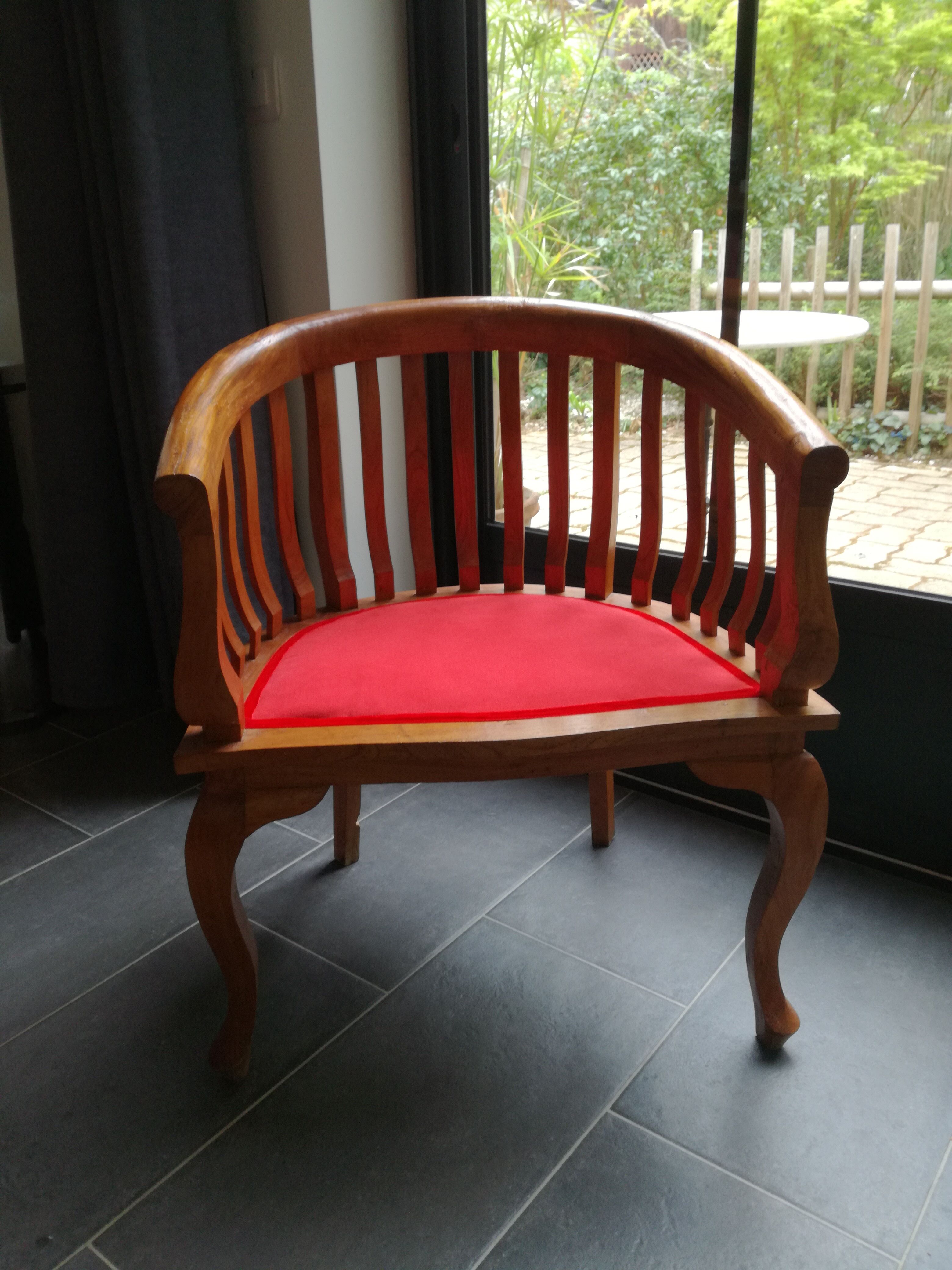 Colonial armchair in exotic wood