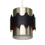 Brushed aluminum pendant light by Werner Schou for Coronell Electro. Denmark 1960s