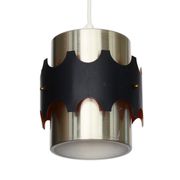 Brushed aluminum pendant light by Werner Schou for Coronell Electro. Denmark 1960s