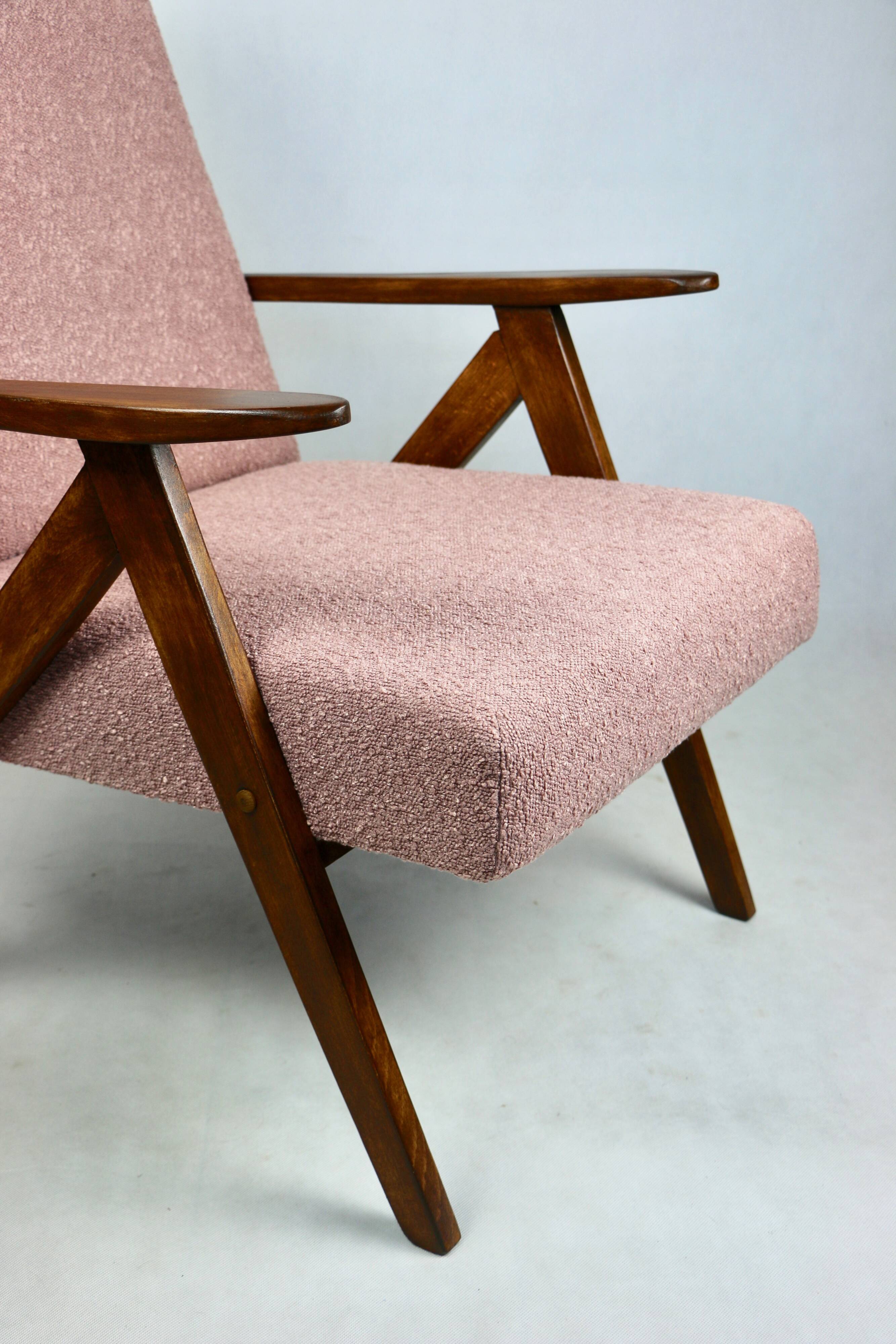 Vintage armchair B-310 VAR pink structural boucle 1970s - 2 pieces available