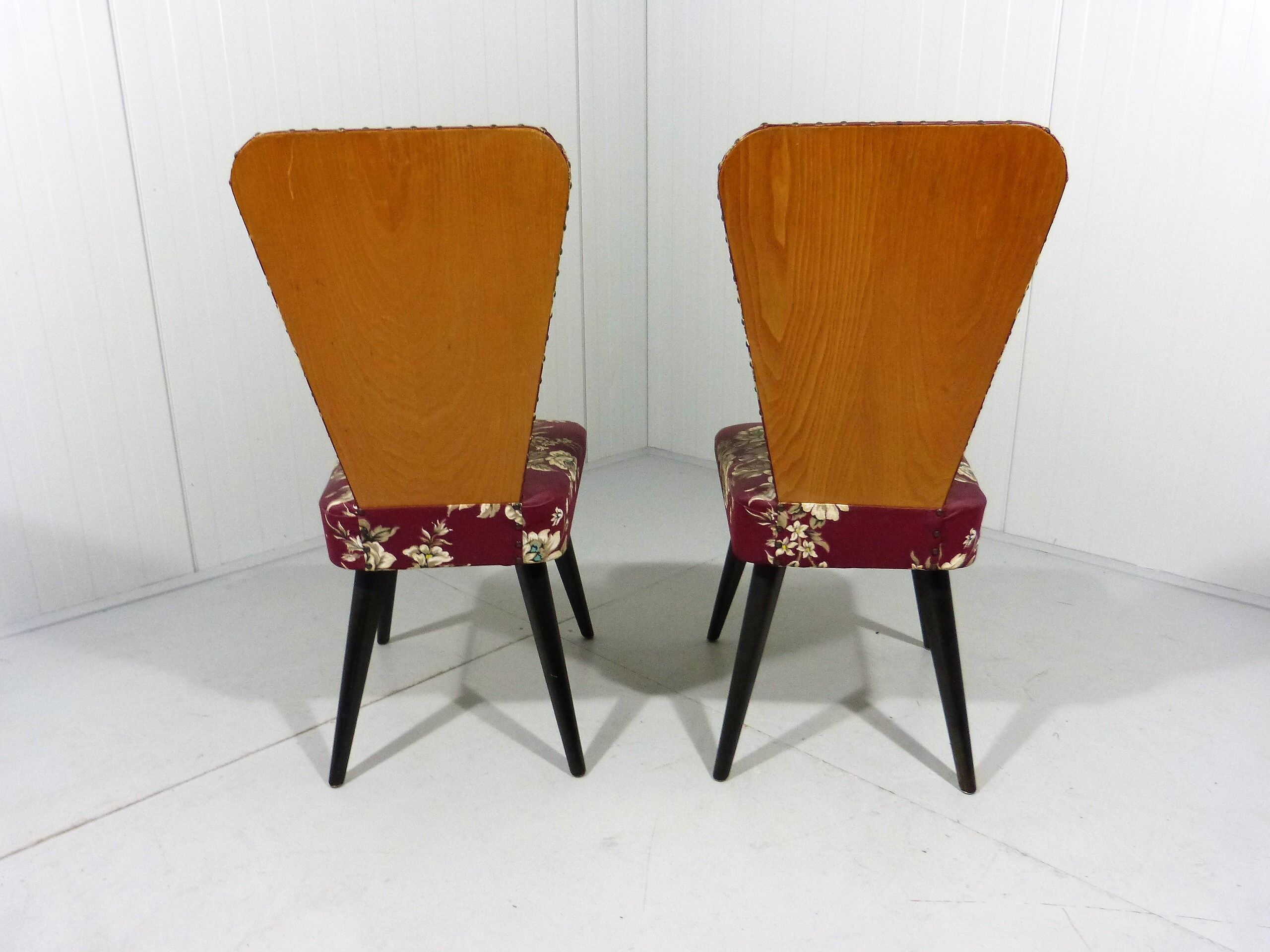 Set of 2 flower side chairs 1950’s