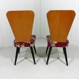 Set de 2 chaises d’appoint fleuries des années 1950