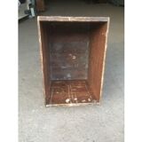 Vintage industrial workshop trolley in wooden rolling crate