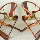 2 fauteuils pliants chinois Ming Impérial