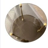 Table desserte laiton et verre-roulettes — style Art Déco