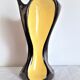 Art Deco vase in two-tone glazed ceramic (black/yellow), signed and numbered