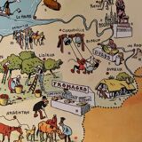Old illustrated map of Normandy 1929 - JP Pinchon