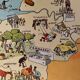 Old illustrated map of Normandy 1929 - JP Pinchon