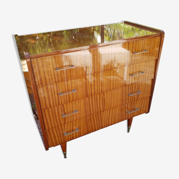 Veneer chest of drawers