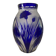 Cobalt blue double crystal vase signed G. Raspiller