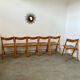 Lot 6 folding wooden chairs and vintage rattan canning year 60