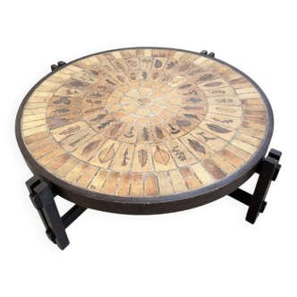 Roger Capron round Herbier coffee table