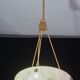 Great size superb Art Deco white alabaster chandelier, 1930s