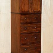 Paire de commodes hautes anciennes Castle Howard 1840 en bois dur