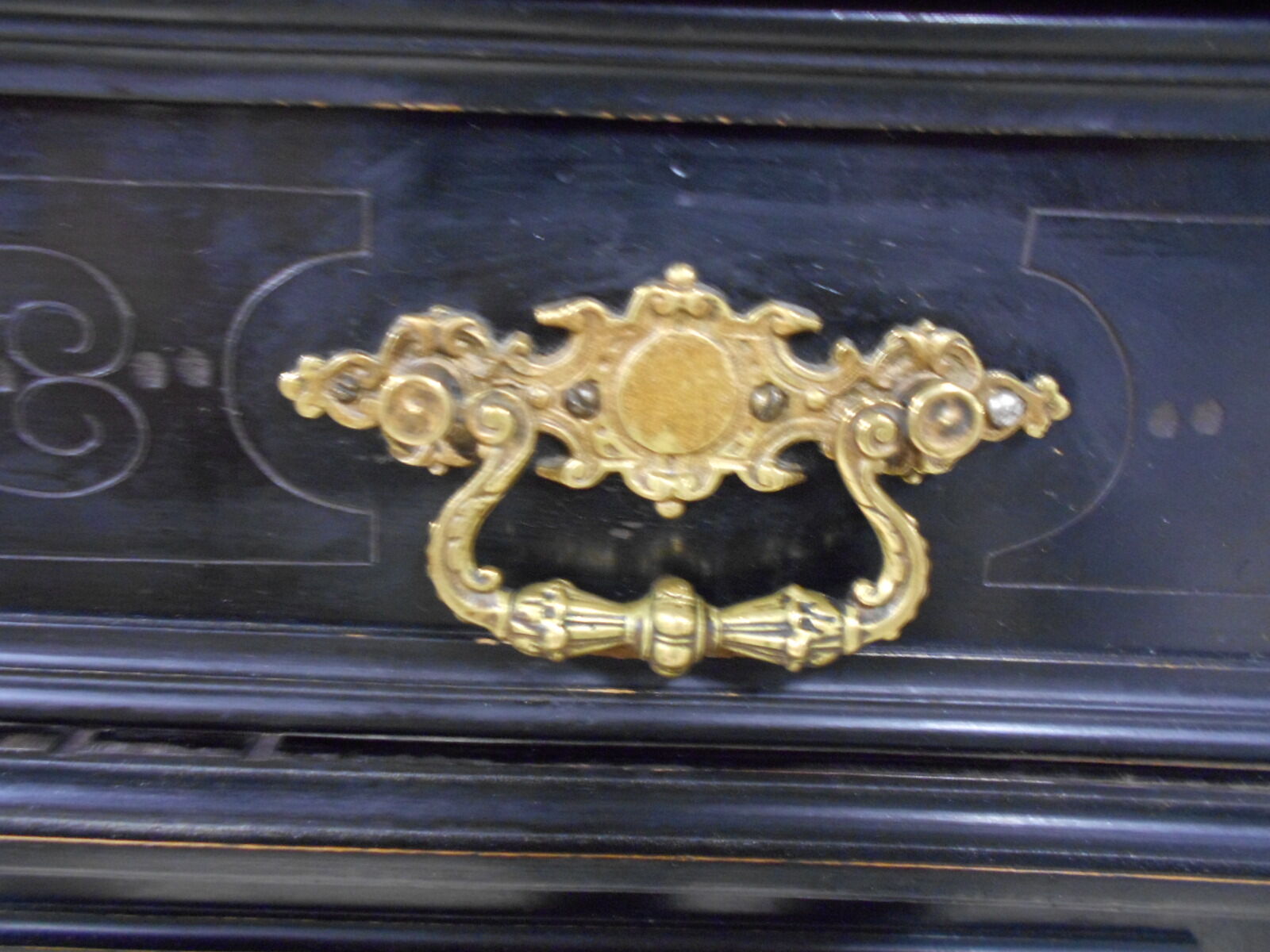 Blackened wooden buffet