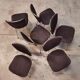 Set of 6 chairs in chrome and vinyl brand "le gal" 70