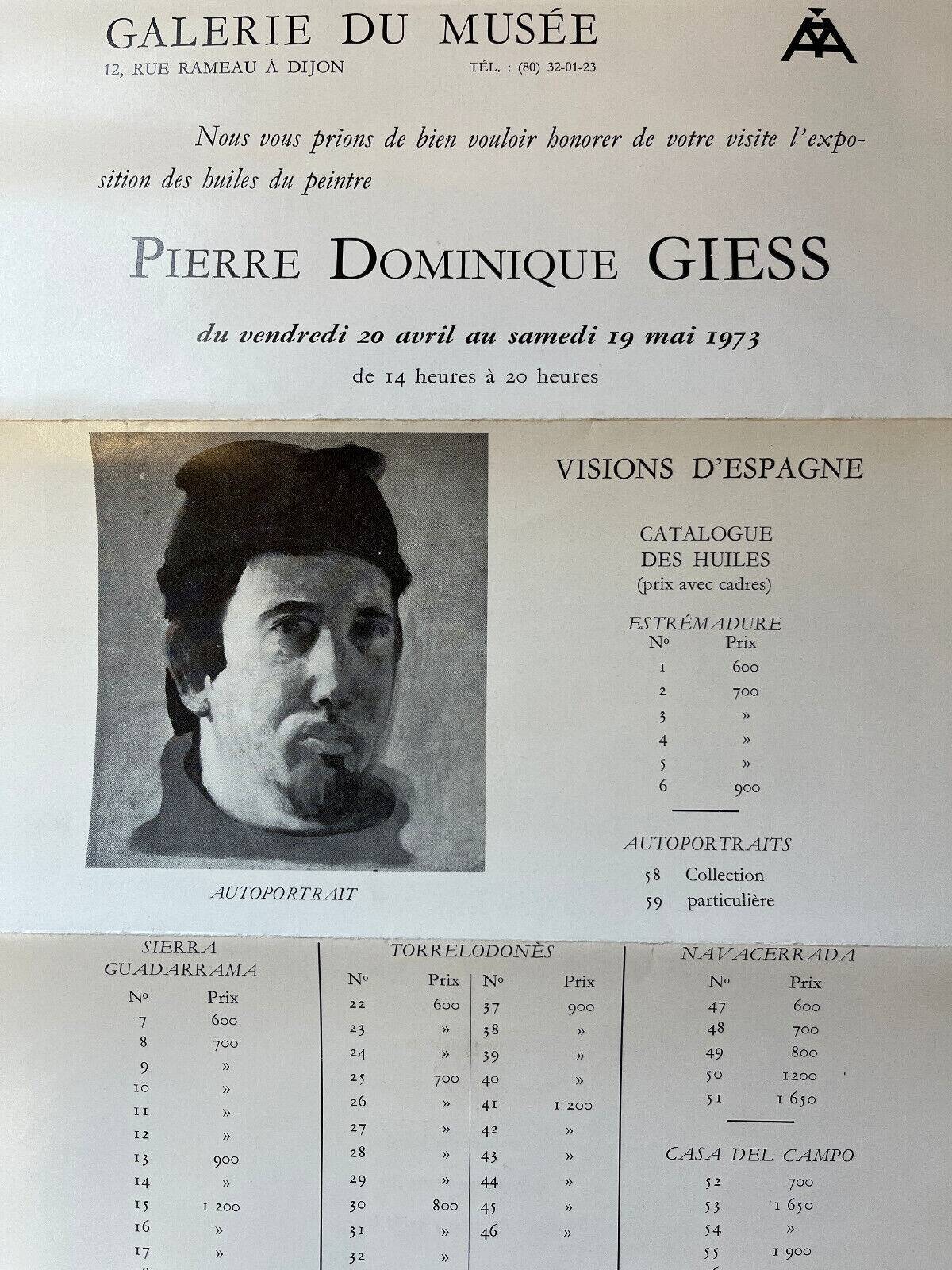 Painting HST/P Pierre Dominique GIESS (1943-2011) "Torre Lodones" Spain