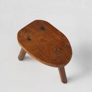 Tabouret en bois rustique sur trépied, France années 1920