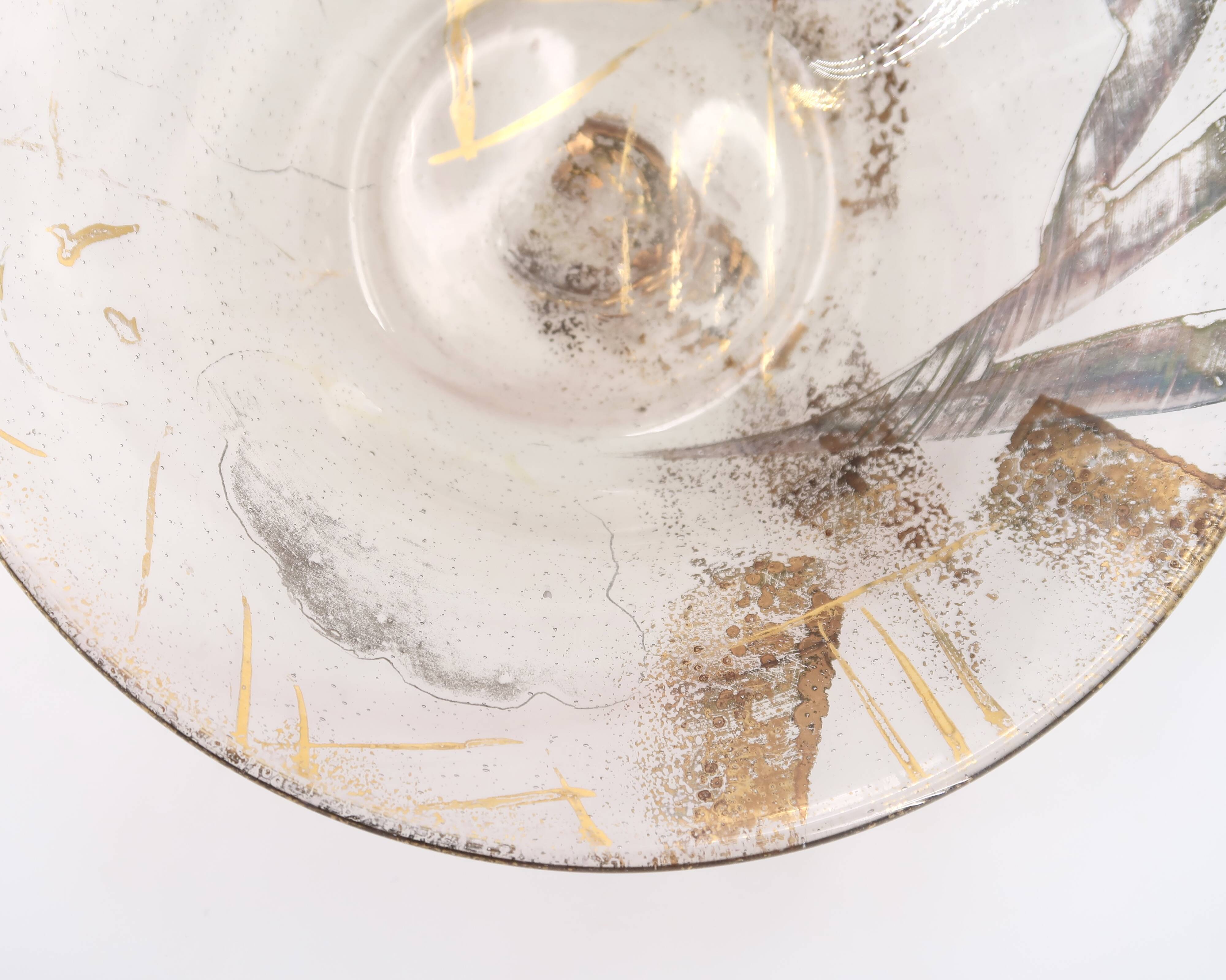 Glass pocket emptier by Jean Paul van Lith, Biot, 1980s