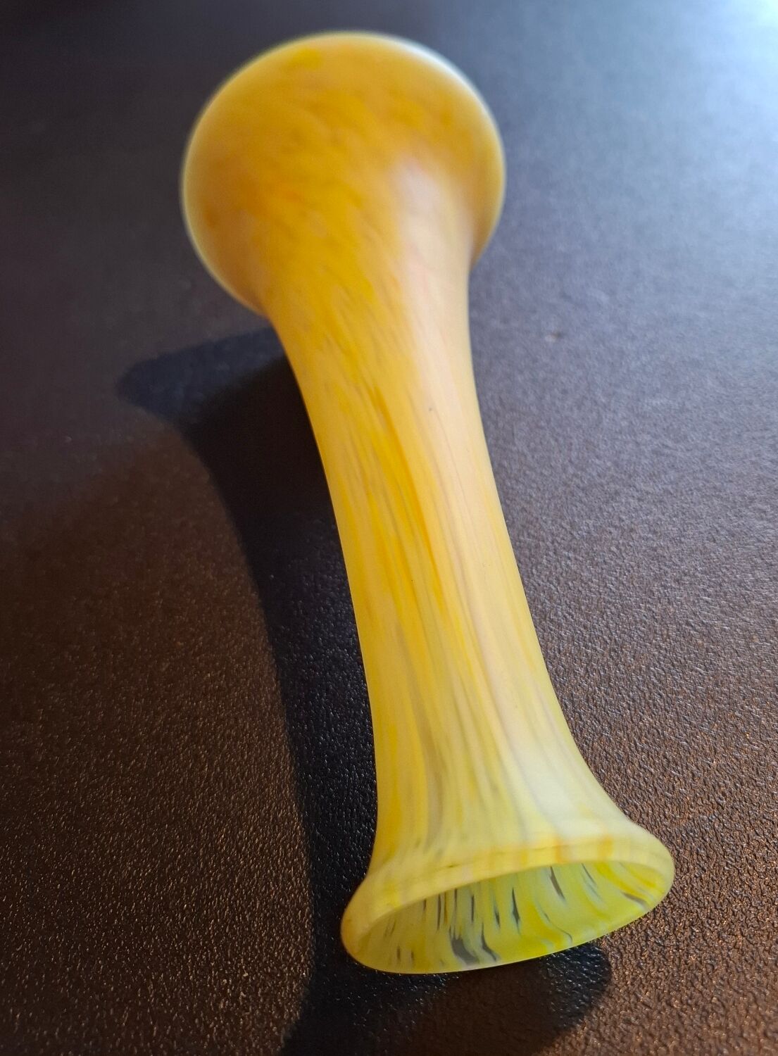 Yellow blown glass soliflore