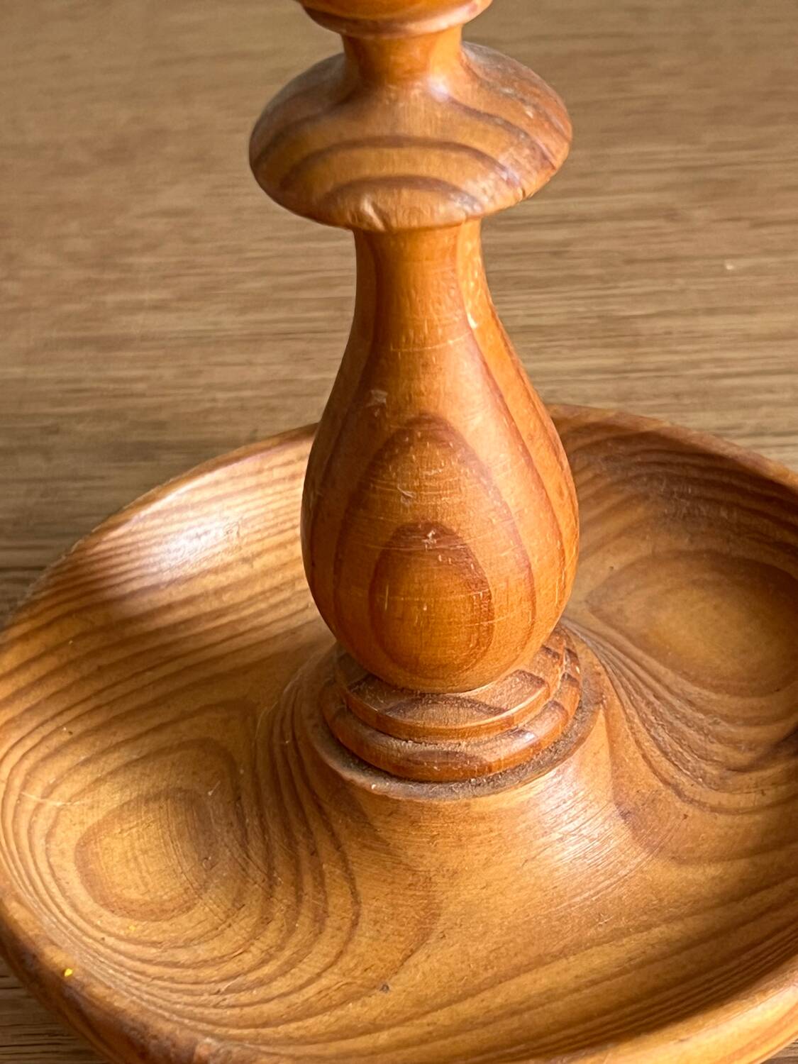 Scandinavian pine candle holder, 1970
