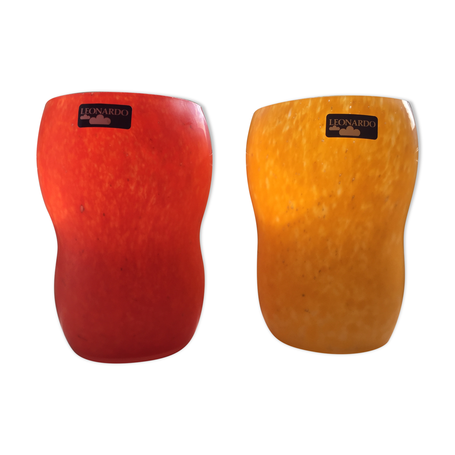 Série de deux vases Léonardo orange et jaune