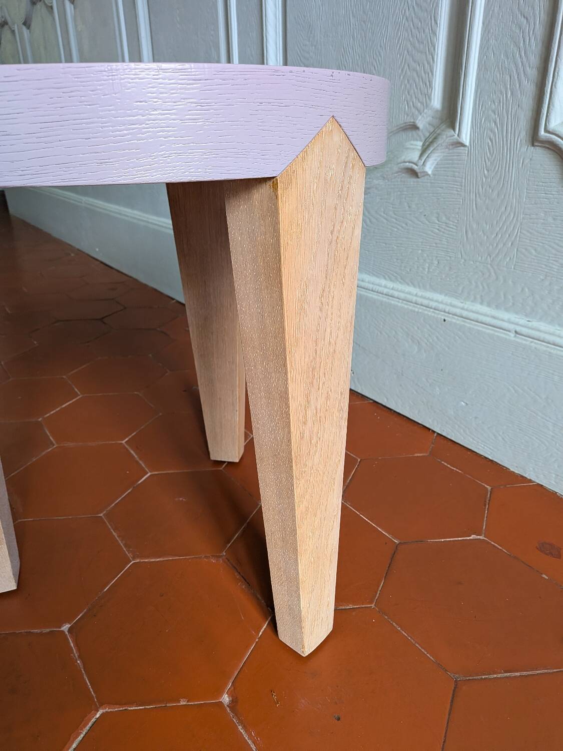 Coffee table or side table in oak by Philippe Hurel.
