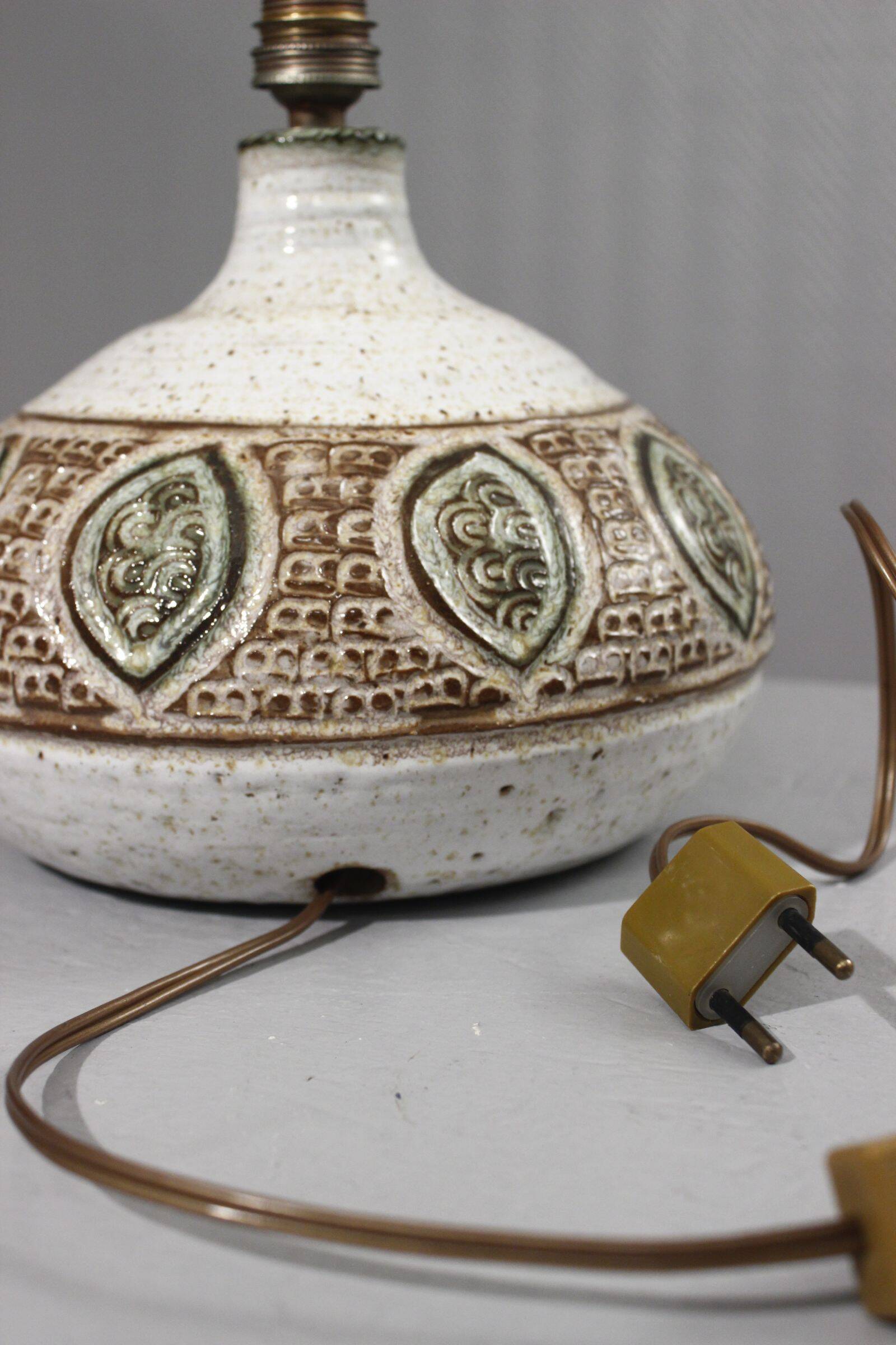 Marcel Giraud in Vallauris large stamped decorative lamp base 1960s