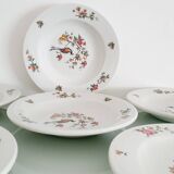 Set of 6 "Bird of Paradise" soup plates from Sarreguemines
