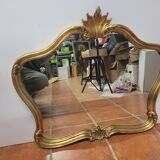 Miroir style Louis XV en bois doré, 80×69 cm