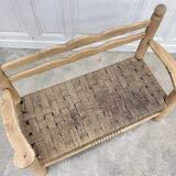 1950s bench in woven rope