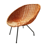 Fauteuil en rotin années 60