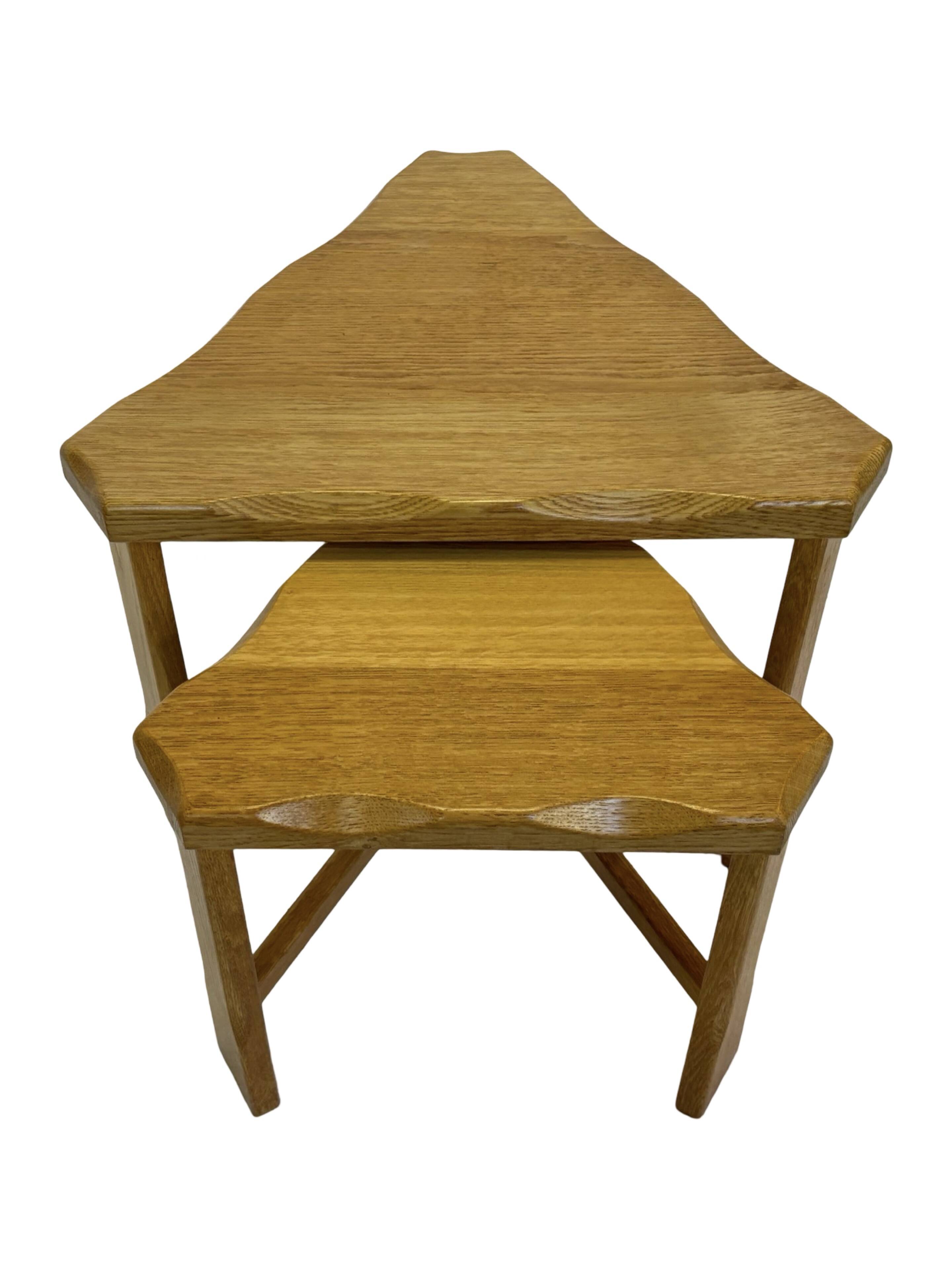 Vintage Scandinavian side tables made of solid wood circa 1970s