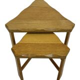 Vintage Scandinavian side tables made of solid wood circa 1970s