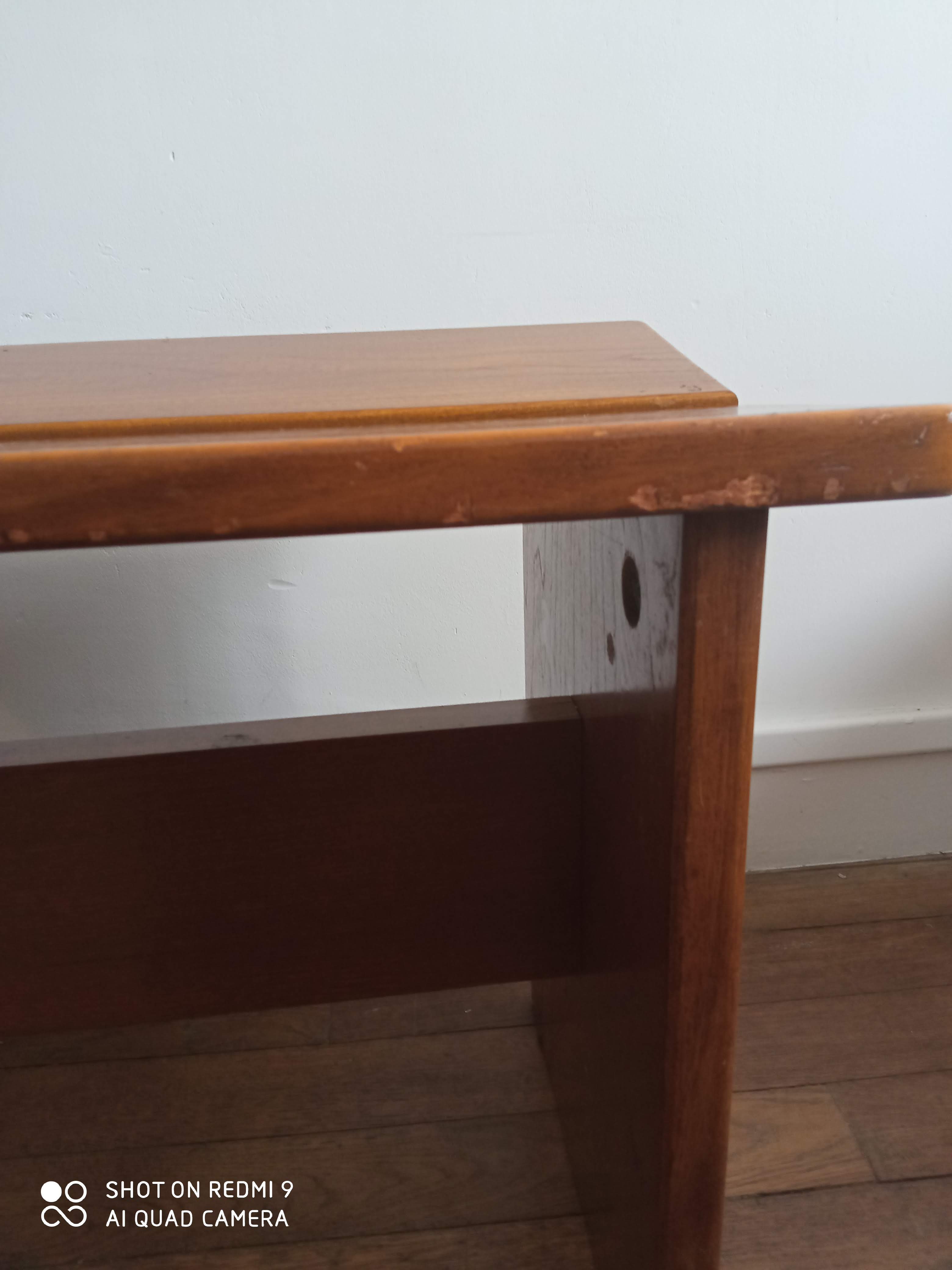 Gustave Gautier 1960 massive elm butterfly butterfly tabouret