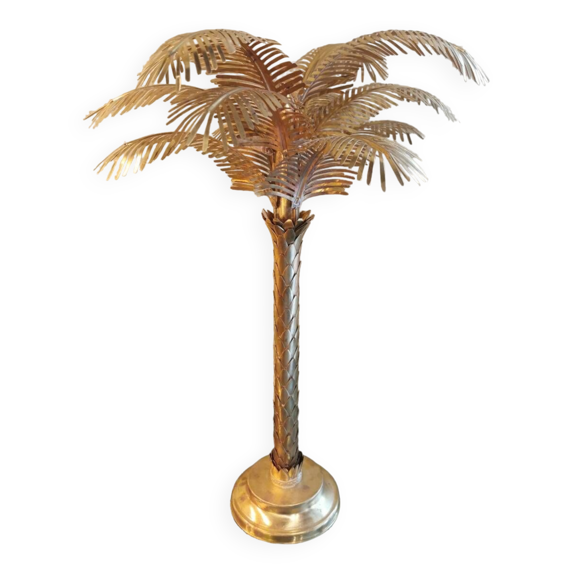 Solid brass palm tree lamp