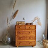 Commode en rotin vintage
