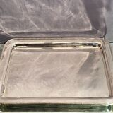 Rectangular top with handles in silver metal in Louis XVI style