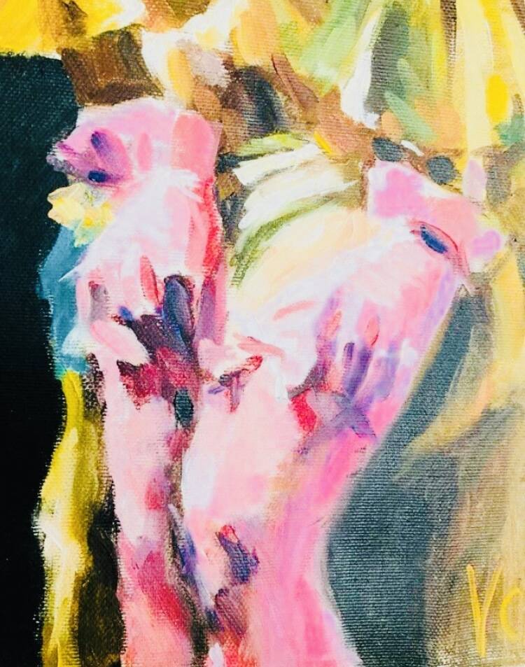 Tableau "Woman of Joy" oil on canvas signed Valentin SKRIBINS