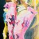 Tableau "Woman of Joy" oil on canvas signed Valentin SKRIBINS