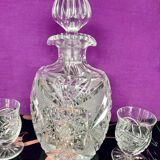 Bohemian crystal decanter and 4 glasses